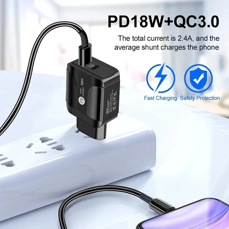 5V 2A EU 2 USB Power Adapter - Fast Mobile Phone Wall PD Charger