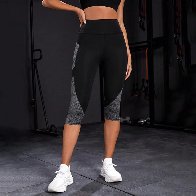 High-Waist Capri Leggings with Pockets