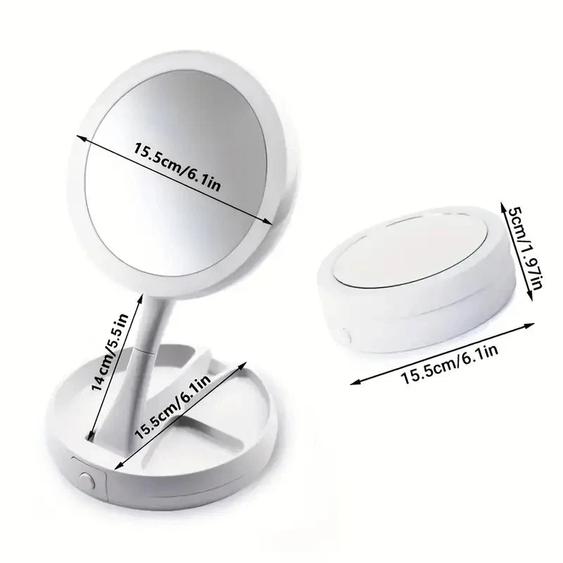 Dual Purpose Double Sided LED Lighted Vanity Mirror