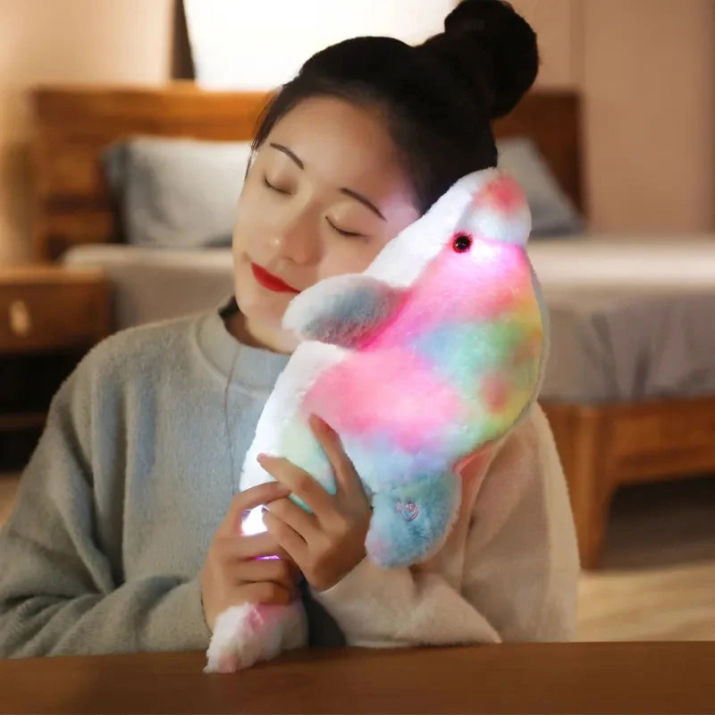 Dauphin lumineux en peluche douce - Jouet lumineux à LED