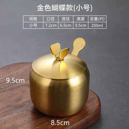 Stainless Steel Seasoning Jar & Lid Spoon