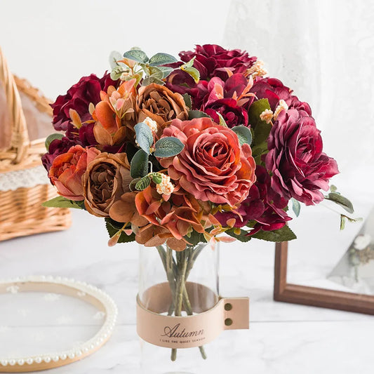 Vase de fleurs artificielles de Noël pour mariage