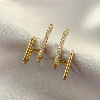 Boucles d'oreilles à clous en cristal de luxe avec perle