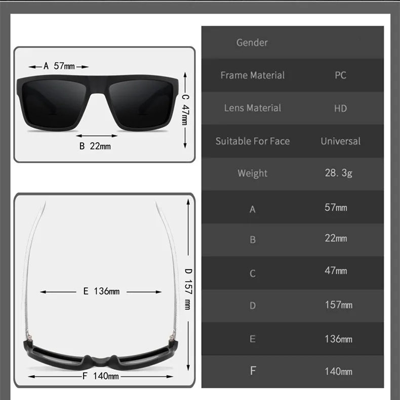 Polarisierte UV400-Sportsonnenbrille in Echtfarbe zum Fahren, Angeln, Laufen