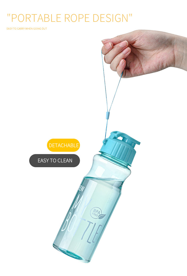 Transparente tragbare Sportwasserflasche - 650 ml