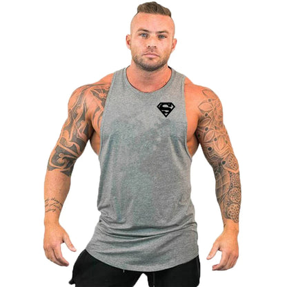 Men's Clothing Bodybuilding and Fitness Stringer Singlets Tank Top Vest Sleeveless Sweatshirt Workout Shirt Undershirt Gym Gyms