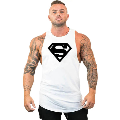 Men's Clothing Bodybuilding and Fitness Stringer Singlets Tank Top Vest Sleeveless Sweatshirt Workout Shirt Undershirt Gym Gyms