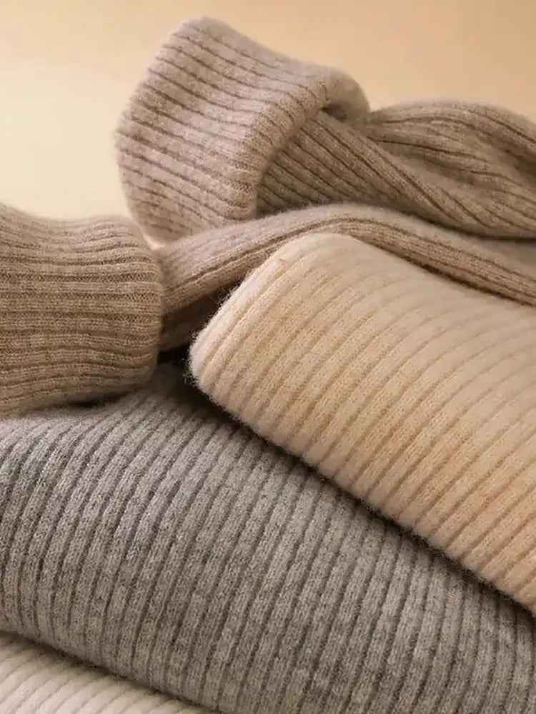 Rollkragenpullover aus Kaschmir für den Herbst, weicher Strick für Herbst/Winter-Komfort