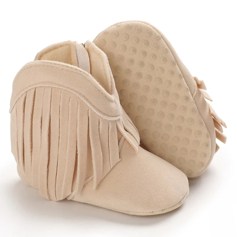 Unisex Tassel Moccasin Boots for Toddlers