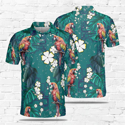 Parrot Print Polo Shirt for Men