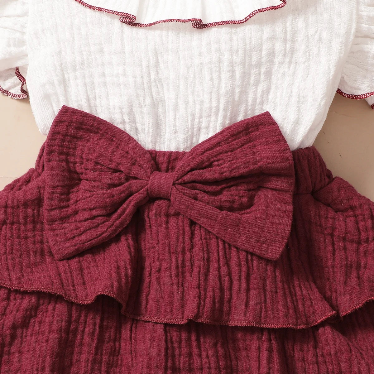 Baby Girl Red Wine 3 Layers Cupcake Dress