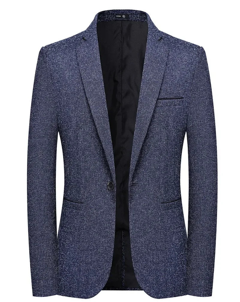 Trendy Slimming Solid Color Blazer for Men