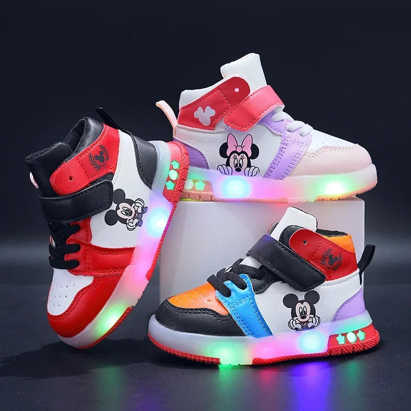 Baskets LED Disney Mickey pour enfants – Chaussures lumineuses tendance