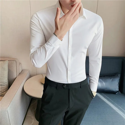 Chemise habillée de luxe sans coutures, coupe slim, de qualité supérieure
