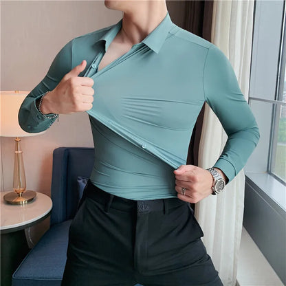 Chemise habillée de luxe sans coutures, coupe slim, de qualité supérieure