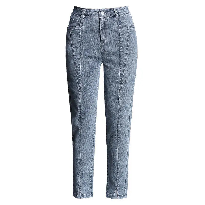 High Waist Skinny Cropped Jeans for Women