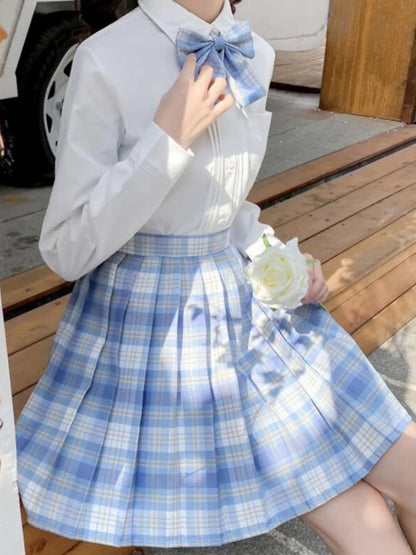 Mini-jupe plissée à carreaux mignons ZOKI