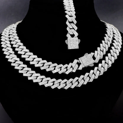 Hip Hop Bling Set Miami Kubanische Gliederkette