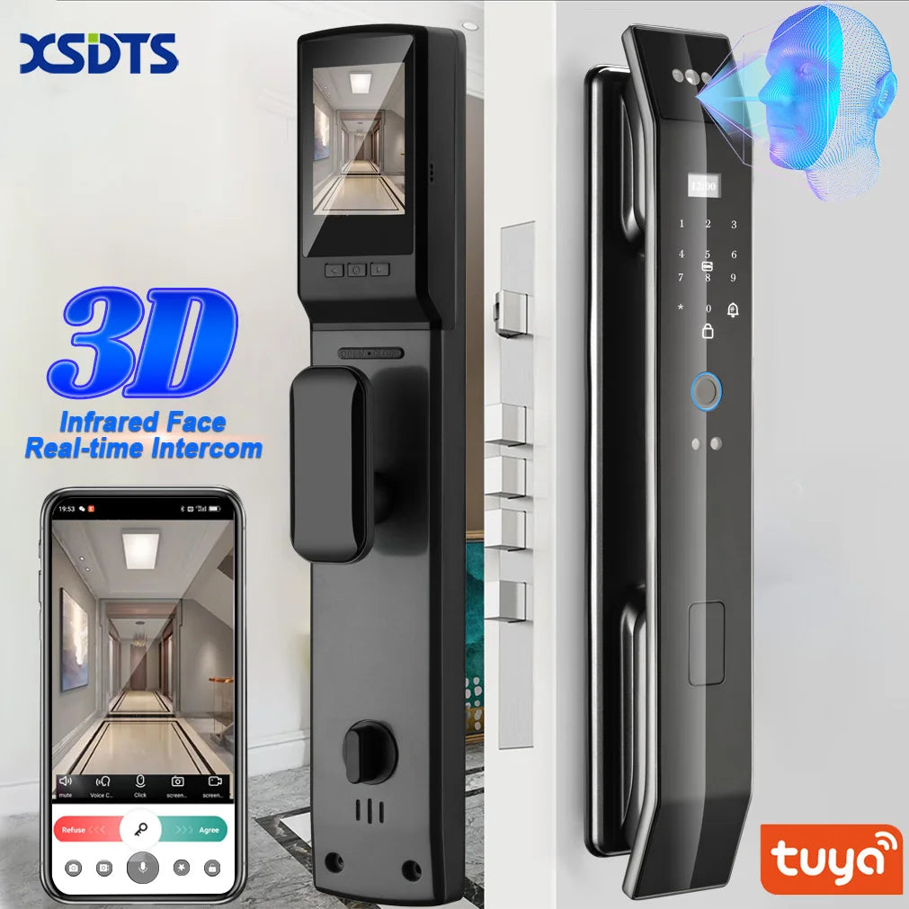 Tuya 3D Face Recognition Smart Door Lock with Security Camera