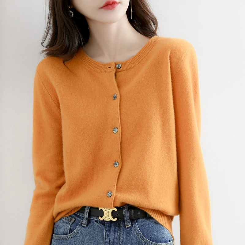 High-End Andy Velvet Cardigan - Loose Knit Style