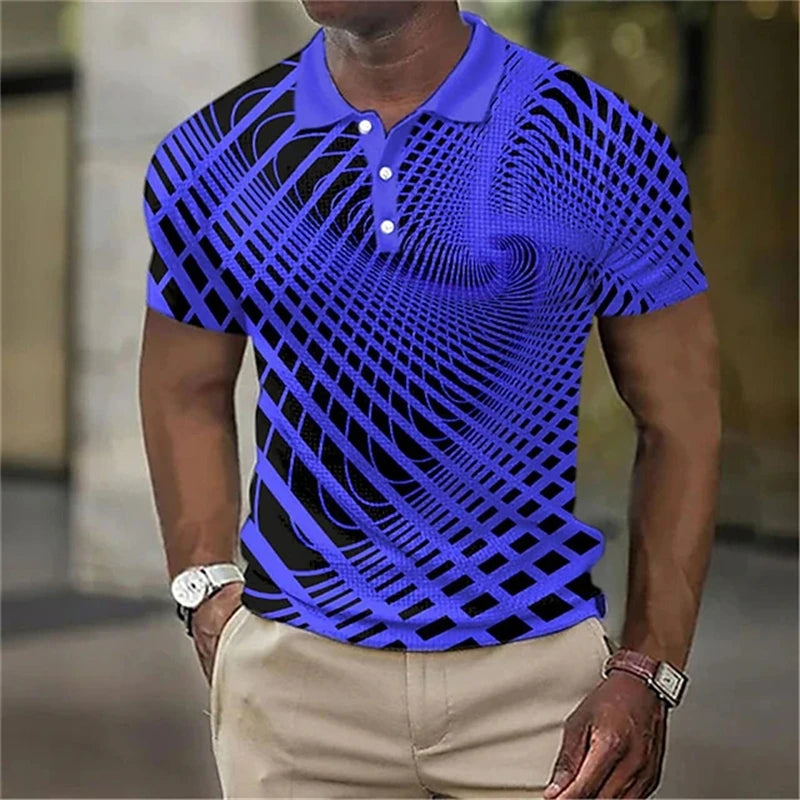 Poloshirt mit 3D-Druck „Optical Illusion“ für Herren