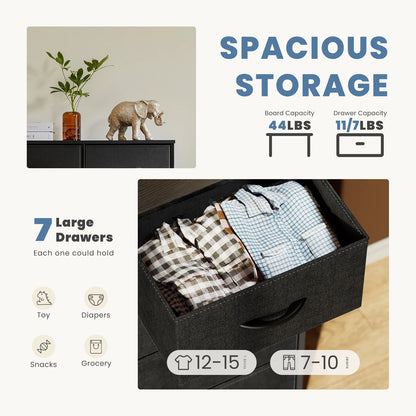 Schlafzimmer 7 Stoffschubladen Organizer Lagerung - Schrank Kommode Kleidung Wohnzimmer Vitrine von Möbeln