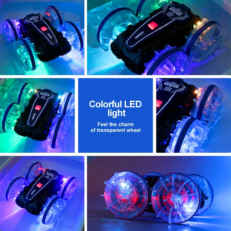 LED-Amphibien-RC-Stuntauto – Doppelfernbedienung