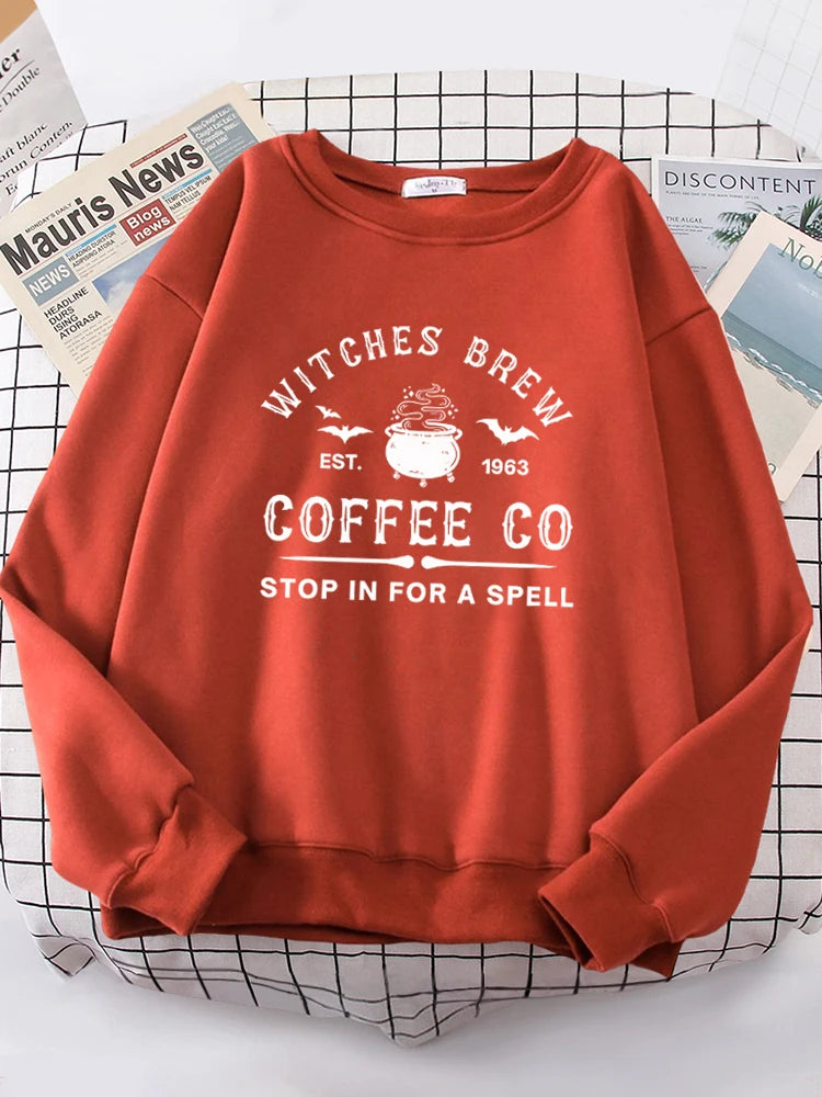 Witches Brew Coffee Letter Print Damen Sweatshirt