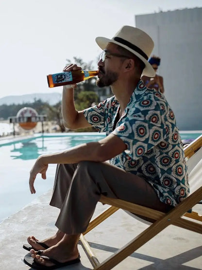 Chemise à manches courtes tendance de style national Y2K