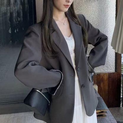 Blazer patchwork en dentelle à manches longues pour femme