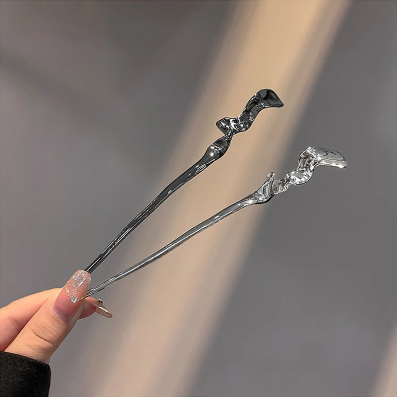 Damen Vintage Essstäbchen Schlangen Haarstäbe