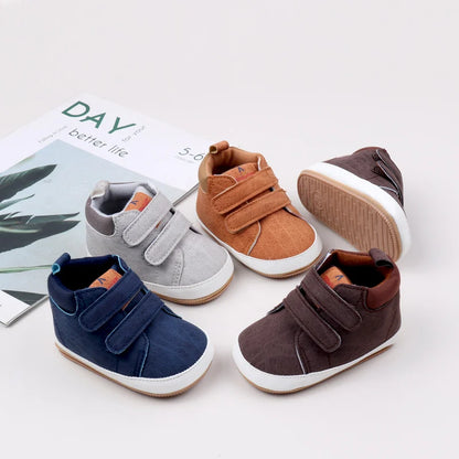 Chaussures pour bébé garçon en PU souple de haute qualité avec semelle antidérapante
