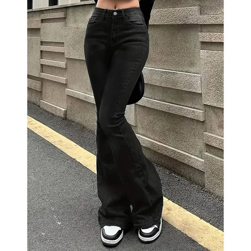 Women's High Waist Bootcut Denim Flared Jeans