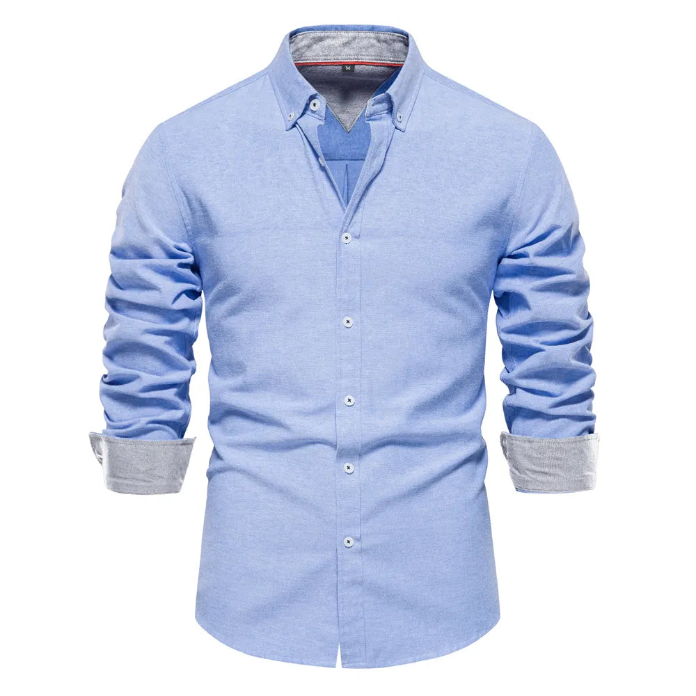 Langarm-Button-Down-Freizeithemden für Herren