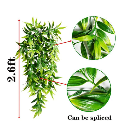 2.6FT Artificial Bamboo Leaf Hanging Plant