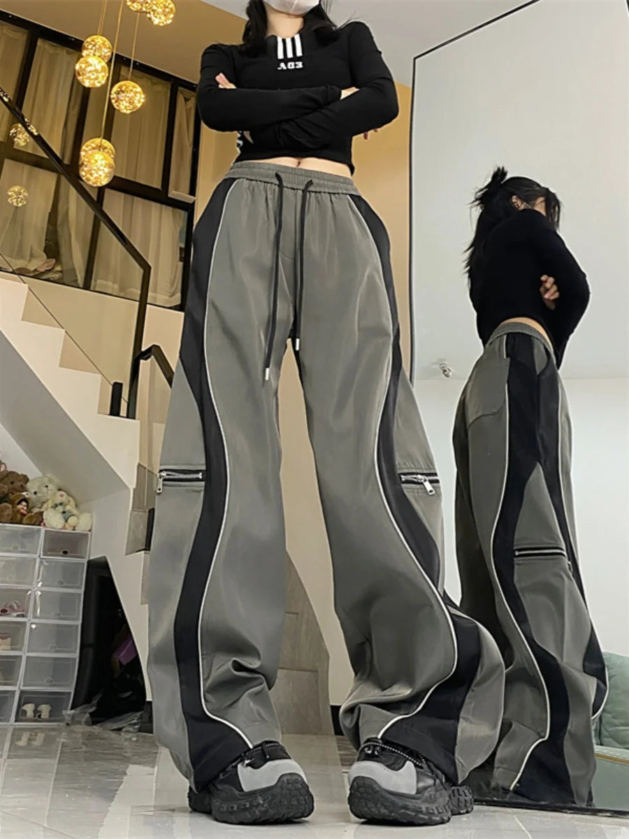 Y2K Chic Wide-Leg Drawstring Pants for Women