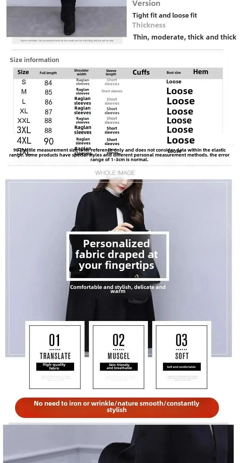 Medium-Length A-Line Woolen Jacket