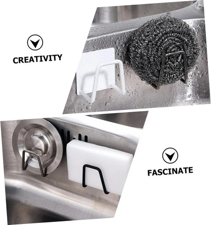 Porte-éponges de cuisine auto-adhésif en acier inoxydable