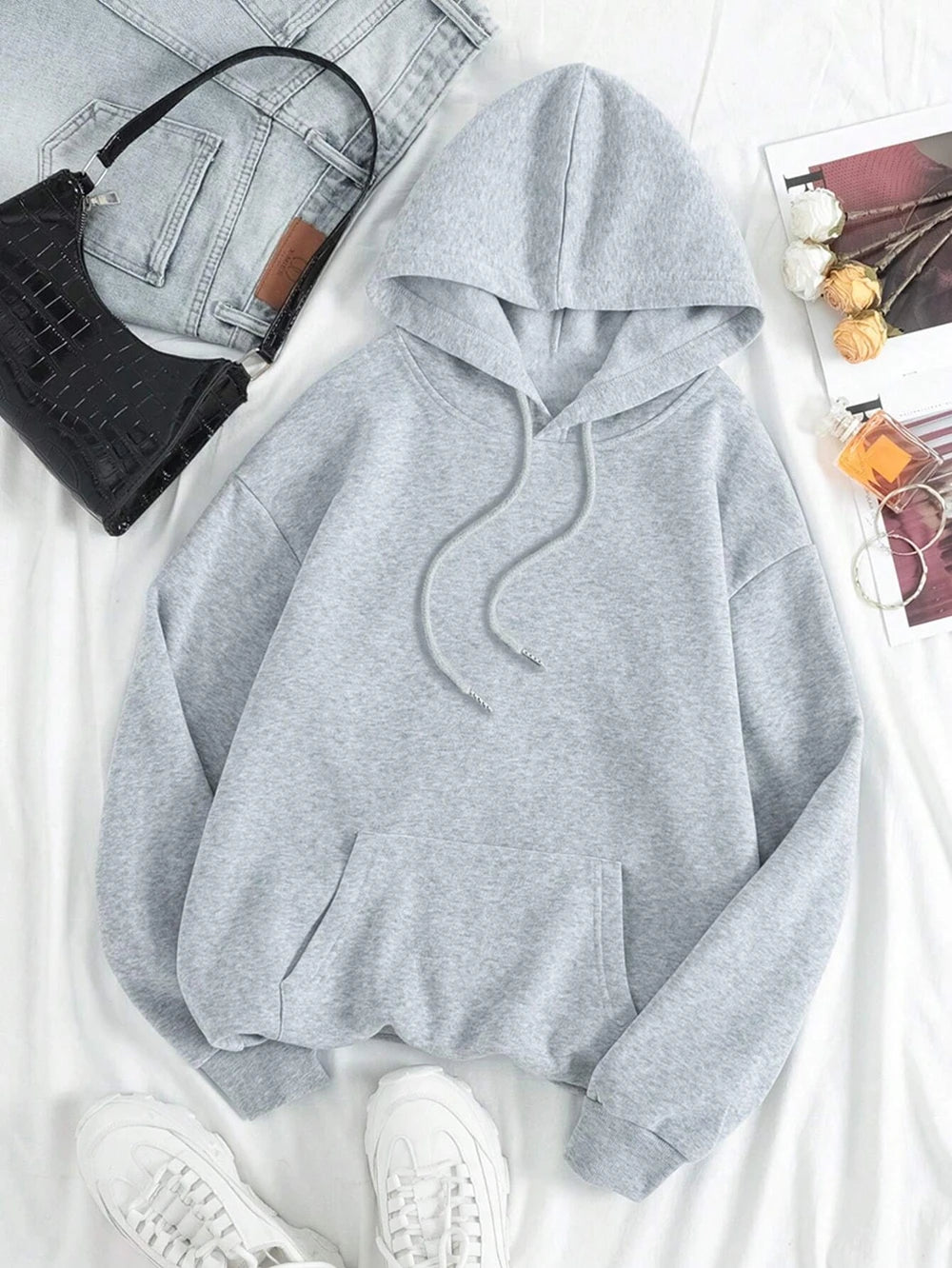 Unisex Long Seleve Warm Fleece Loose Oversized Hoodies
