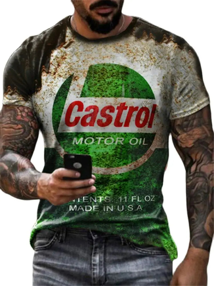 Retro Motorcycle Racing 3D Print Tee