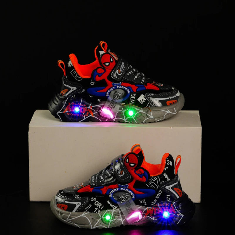 Disney LED Spiderman Beleuchtete Rutschfeste Outdoor-Sneaker für Jungen