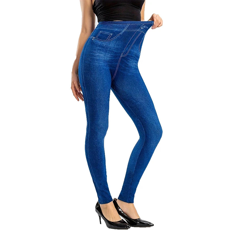 Sexy Seamless High Waist Denim Leggings for Women