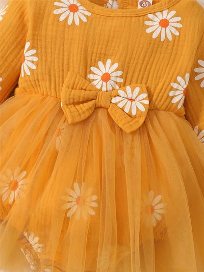 Baby Girl Floral Romper Dress & Headband Set