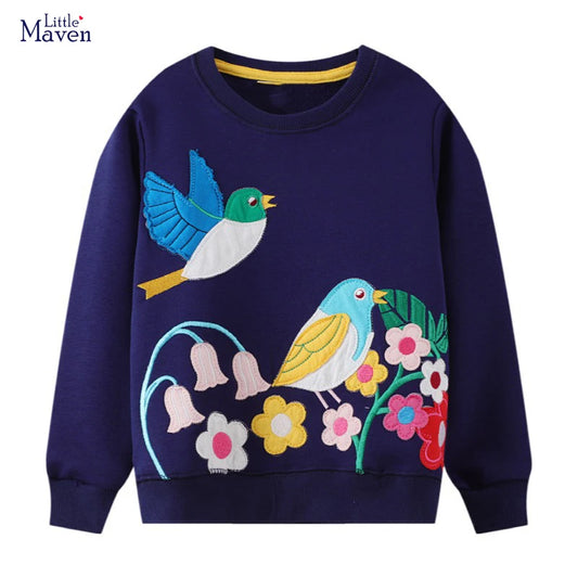 Girls Long Sleeve Floral Embroidered Clothes - Kids Summer Clothes