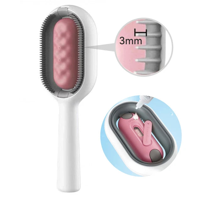 Brosse de massage pour épilation double face pour animaux de compagnie