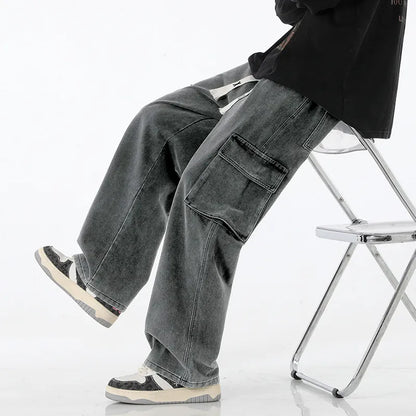 Jean baggy cargo automne Y2K pour hommes