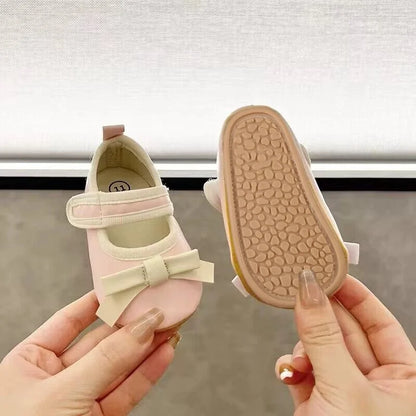 Chaussures antidérapantes pour nouveau-né fille avec nœud princesse pour fête de mariage