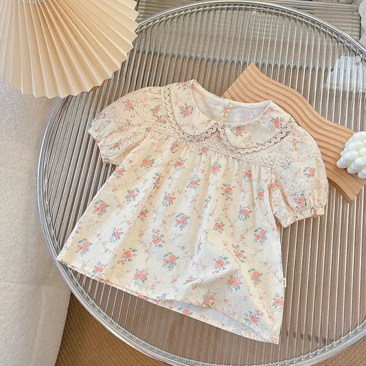 Ensemble de vêtements pour bébé fille – Robe d'été à manches courtes pour enfants