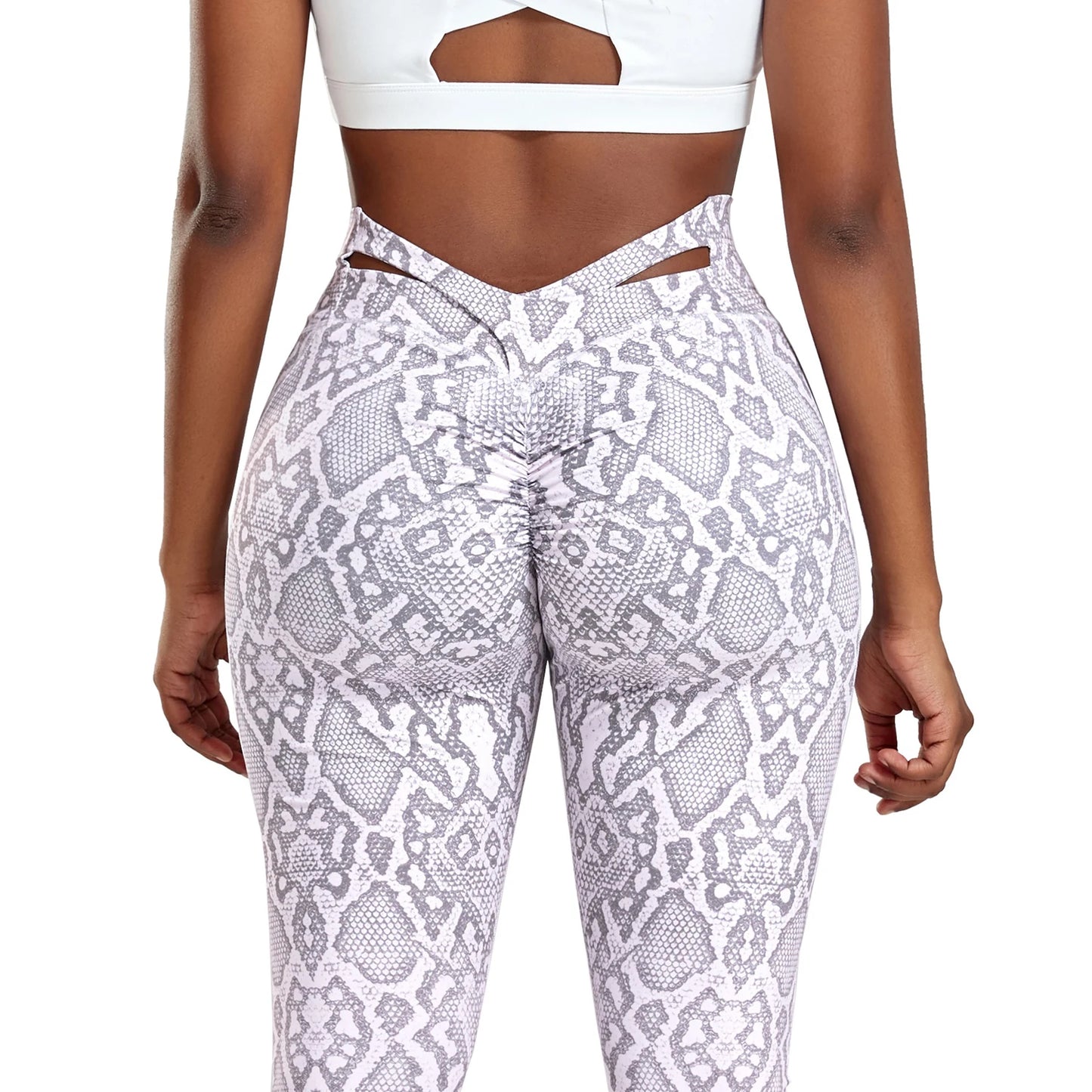 Gradient Leopard Print Cross-Waist Leggings