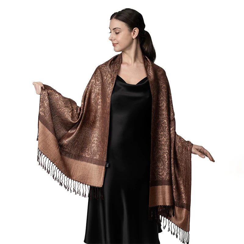 Luxury Cashmere Travel Poncho- Warm Winter Wraps